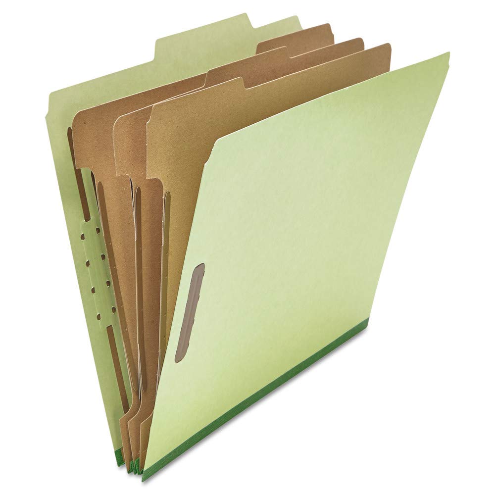 Universal 10291 Pressboard Classification Folder, Letter, Eight-Section, Green (Box of 10)