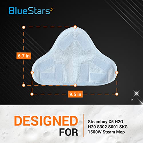 BlueStars 8-Pack Microfiber Mop Pad Replacement for H2O X5 Steam Mops - Washable & Reusable