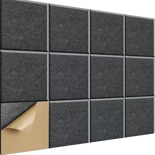 Paneles de absorción acústica autoadhesivos, panel de insonorización de alta densidad para paredes, ideal para estudios de grabación, salas de juegos y oficinas miniatura 1
