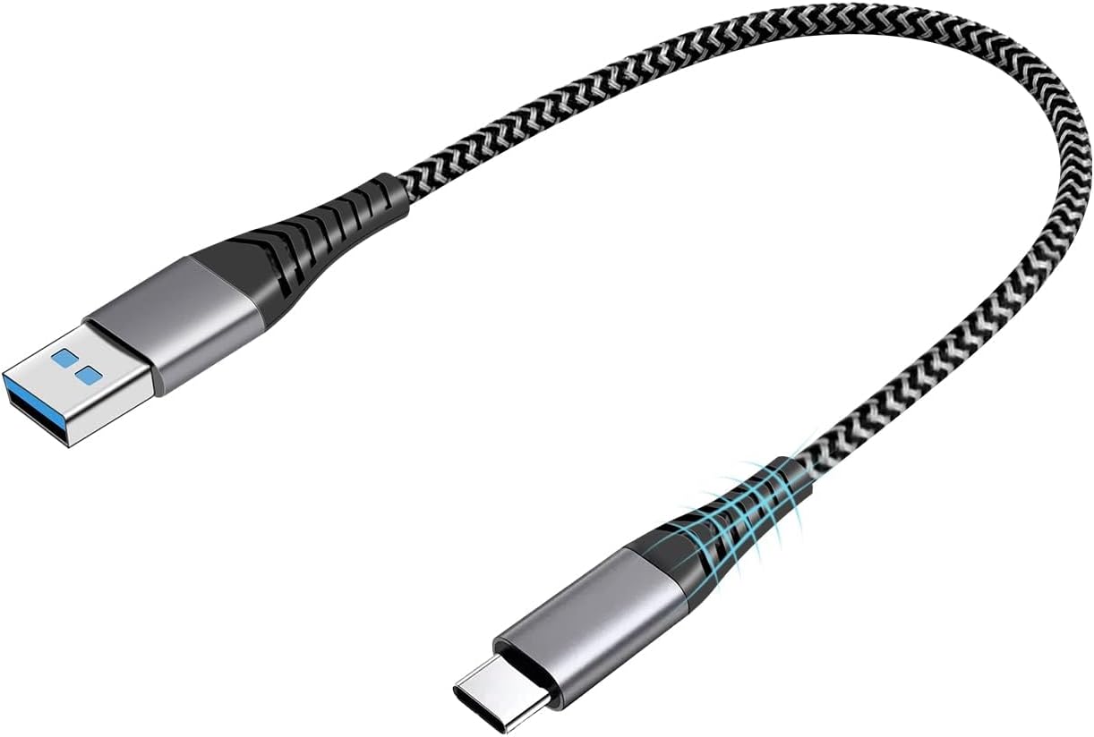 15cm Short USB C Cable A to Type C 3A Fast Charger Nylon Braided Cord Support Android Auto for Power Bank, for iPhone 17/16/15 Pro Max/Pro/Plus, for Samsung Galaxy S25/S24/S23 A55 Fold 6
