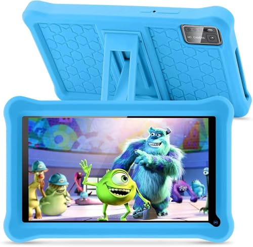 SANNUO Tablet para Niños 7 Pulgadas Android 13 con RAM 8GB ROM 64GB (TF 128GB), GMS Certified, Control Parental, Pantalla IPS HD, Doble Cámara, WiFi, Tablet Niños Educativo con Funda de EVA (Azul)