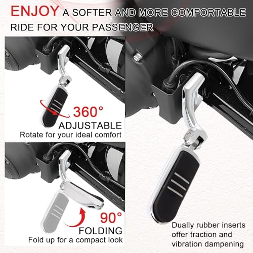 Image of Passenger Footpegs pegs for Harley Sportster XL 2014-2022,for XL1200,XL883,Seventy-Two,Iron 1200 883,Forty-Eight,for Streamliner Style,Chrome