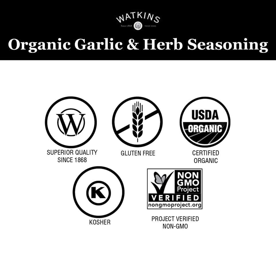  Organic Grilling Garlic & Herb Seasoning, Non-GMO, Kosher, 2.9 Oz, 1-Pack thumbnail