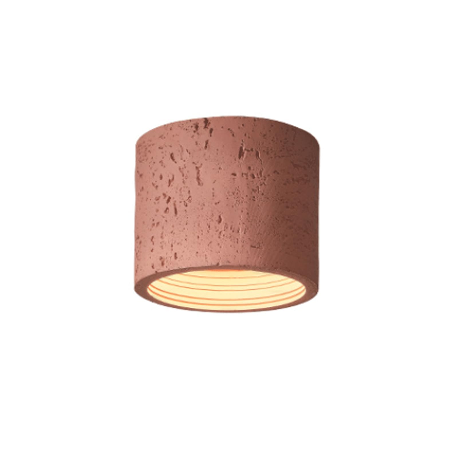 AWEITG 6W LED Flush Mount Ceiling Light - Wabi-Sabi Style Imitation Cave Stone Design for Hallway and Corridor Lighting(Red,14x11cm)
