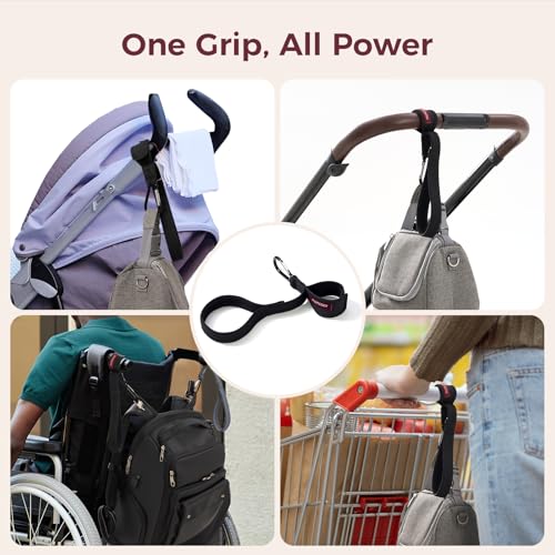 Image of Momcozy Handle Strap for Baby Stroller | Safety Wrist Leash | Adjustable Pram Wheelchair Hand Leash | with Hooks for Storing Items | Security-Accessory for Child Safety