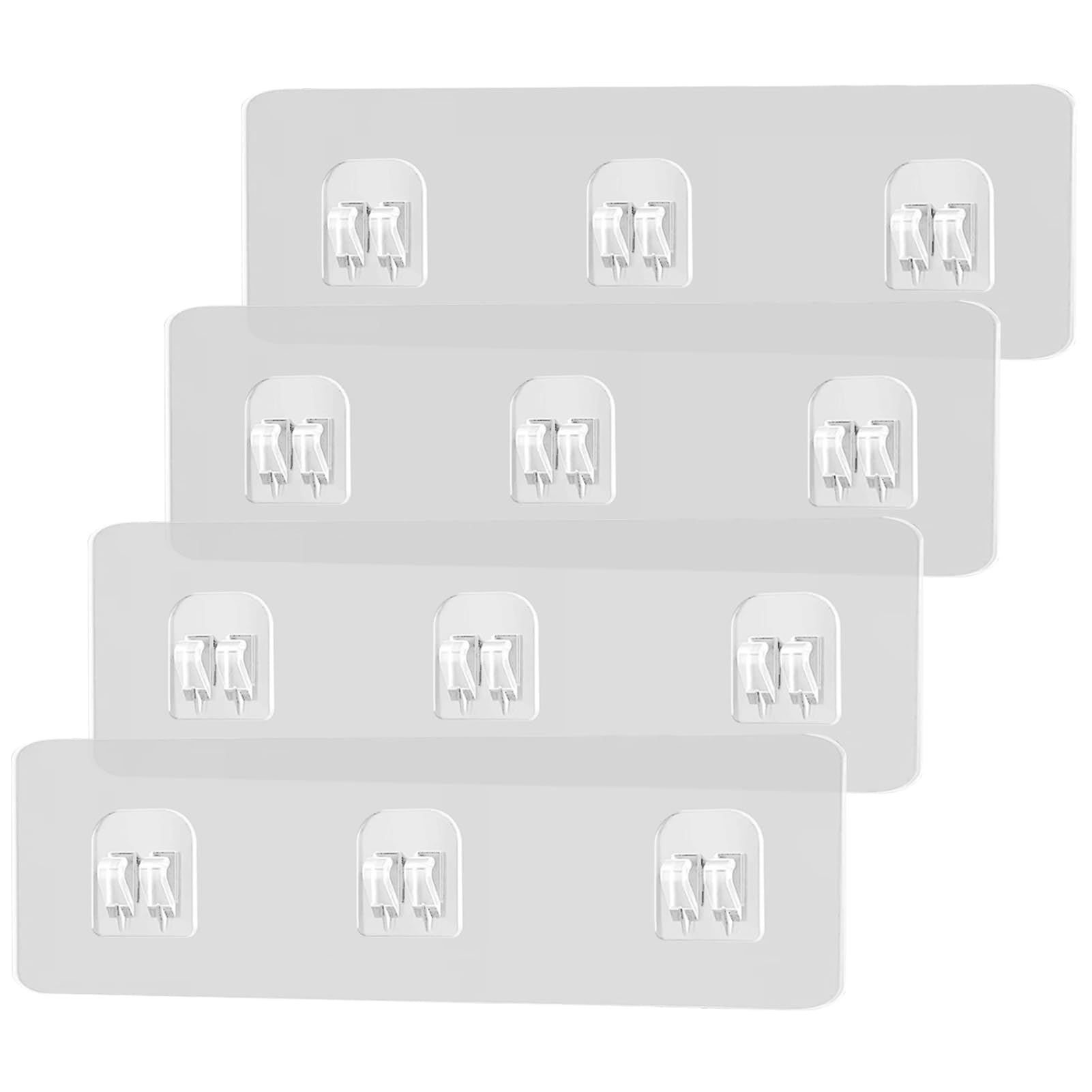 Jovrelant 4 Pcs Shower Caddy Adhesive Replacement, Strong Stickers Wall Hooks Transparent Waterproof Shower Shelf Adhesion Stickers No Drilling for Bathroom Shelf Basket Soap Dish Hanging