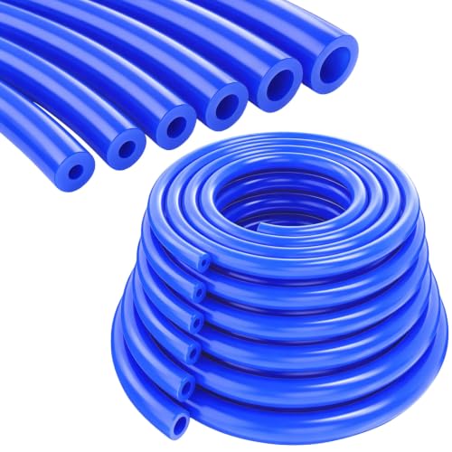 Image of Tnisesm 6.6 FT Vacuum Hose Automotive 1 /8 inch 5 /32 inch 3 /16 inch 1 /4 inch 5 /16 inch 3 /8 inch ID 6 Values 130PSI High Performance Silicone Blue Vacuum Hose line Kit