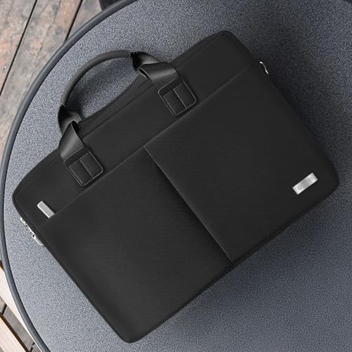 Image of GRIPP Hugo Laptop Sleeve Bag for Laptop /MacBook up to 14 Inch, Detachable Shoulder Strap, Carry Handle, Trolley Sleeve, Tablet Compartment, Multiple Organisers, Office and Travel Bag - Black