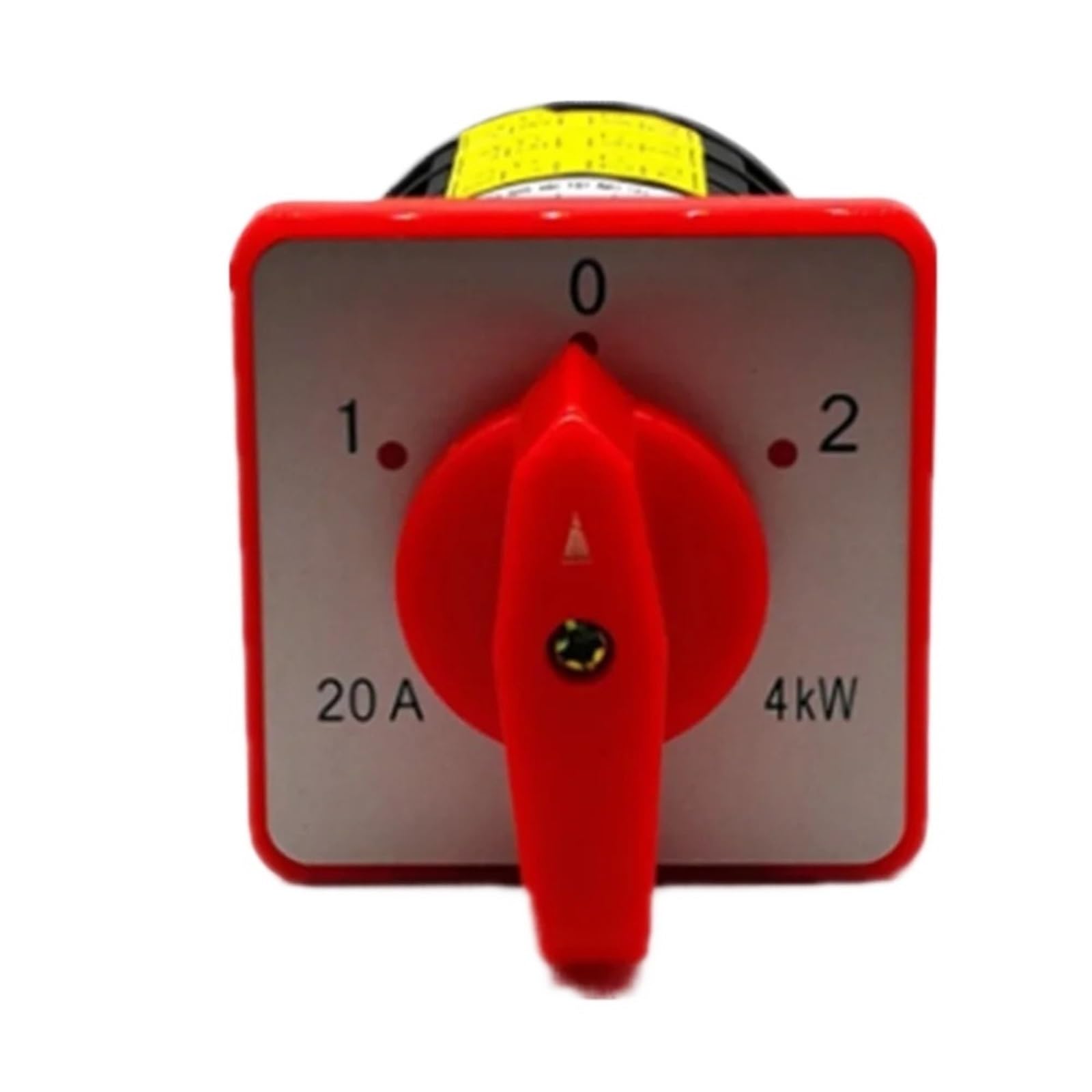 1 x 3-pozycyjny przełącznik obrotowy krzywki, 380 V AC, 20 A, 4 kW, 12 zacisków.