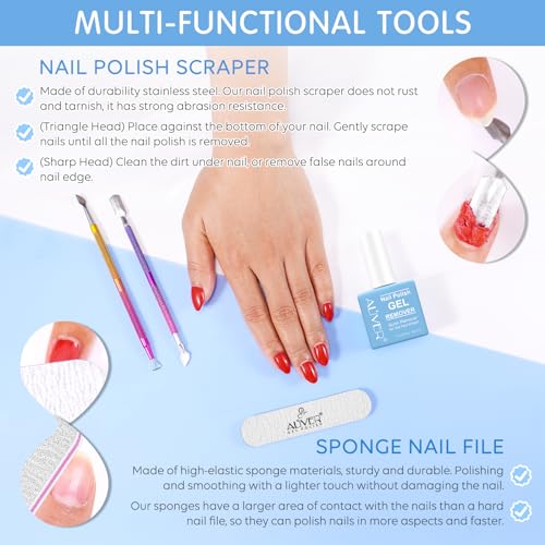 Gel Nail Polish Remover Kit, Gel Remover Gel Acrylic Nail Polish Remover, Easily & Quickly Removes Soak-Off Gel Polish in 1-3 Minutes, Not Hurt Nails (1PCS BLUE COLORFUL SET) - Image 5