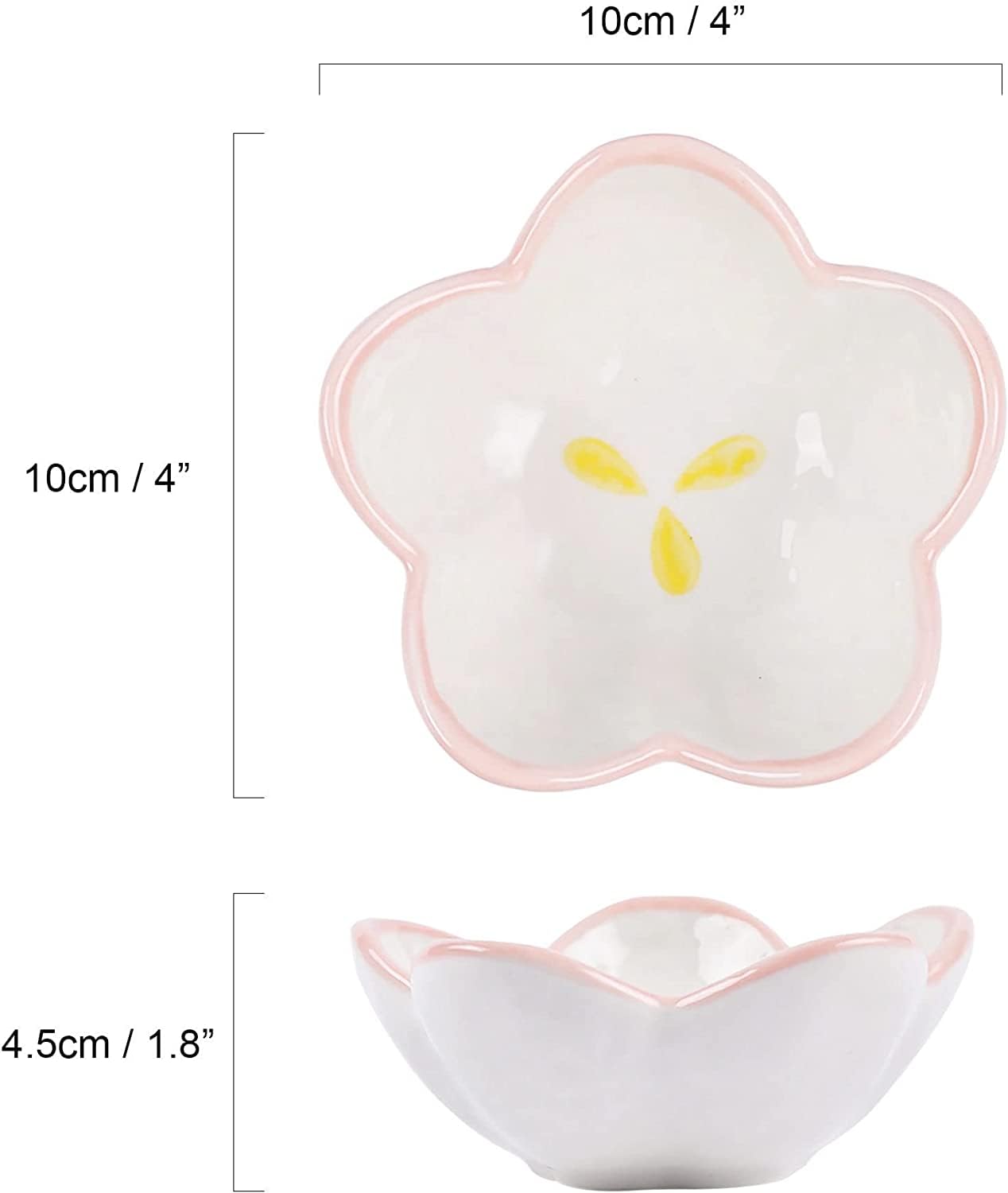 Essteller, Pastaschüssel, Suppenteller, Suppenteller, Essteller, Suppenbecher, Sojasaucen-Geschirrset, Keramik-Dip-Schalen, Saucenschalen, Tapas-Schalen, Dessert-Geschirrset mit Blumenmuster, Snack-Ei