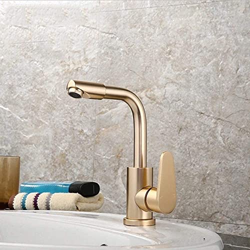 Robinet en aluminium doré élégant pour lavabo de salle de bains moderne
