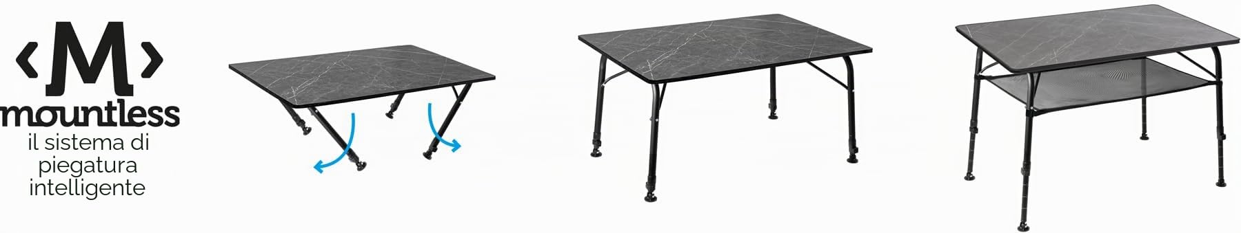 BRUNNER Tavolo Pieghevole ed Leggero per Esterni, da Campeggio, Giardino, terrazzo in Alluminio - ELU' 120 - Resistente alle intemperie a al Calore, Robusto con Una Portata Fino a 30kg