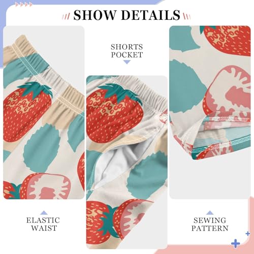 ZZKKO Cartoon Strawberries Boys Pants for Kids Jogger Pants with Pockets S-XL4