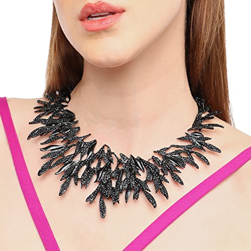 Image of SOHI Contemporary Necklace for Women and Girls, Necklace with Chain detailing for women, Statement jewellery, Fashion Jewellery for women, Imitation, ladies