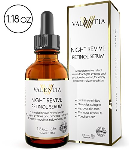 Night Revive Retinol Serum - Natural and Organic Ingredients - 1.5% Retinol with Vitamin's C + E - 1.18 Oz