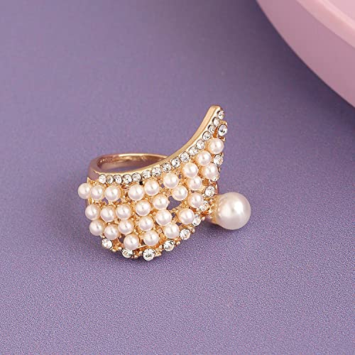 Image of SOHI Cocktail Ring for Women & Girls, Chunky Ring, Finger Ring, adjustable ring, Ladies Ring, Gold Plated Ring, aesthetic jewellery, hand ring for women