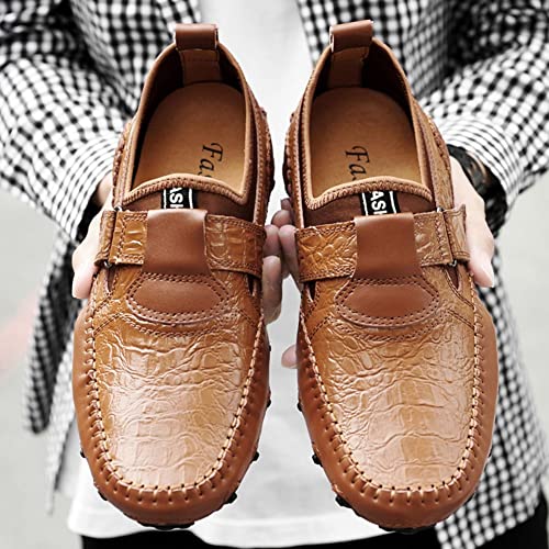Men Casual Leather Loafers Shoes Fashionable Moccasin Flats Boat Shoes3