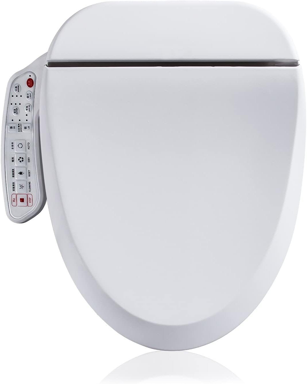 ZMJH ZMA102 Elongated Smart Toilet Seat, Unlimited Warm Water, Vortex Wash, Electronic Heated,Warm Air Dryer,Bidet Seat,Rear and Front Wash, LED Light,White - - 