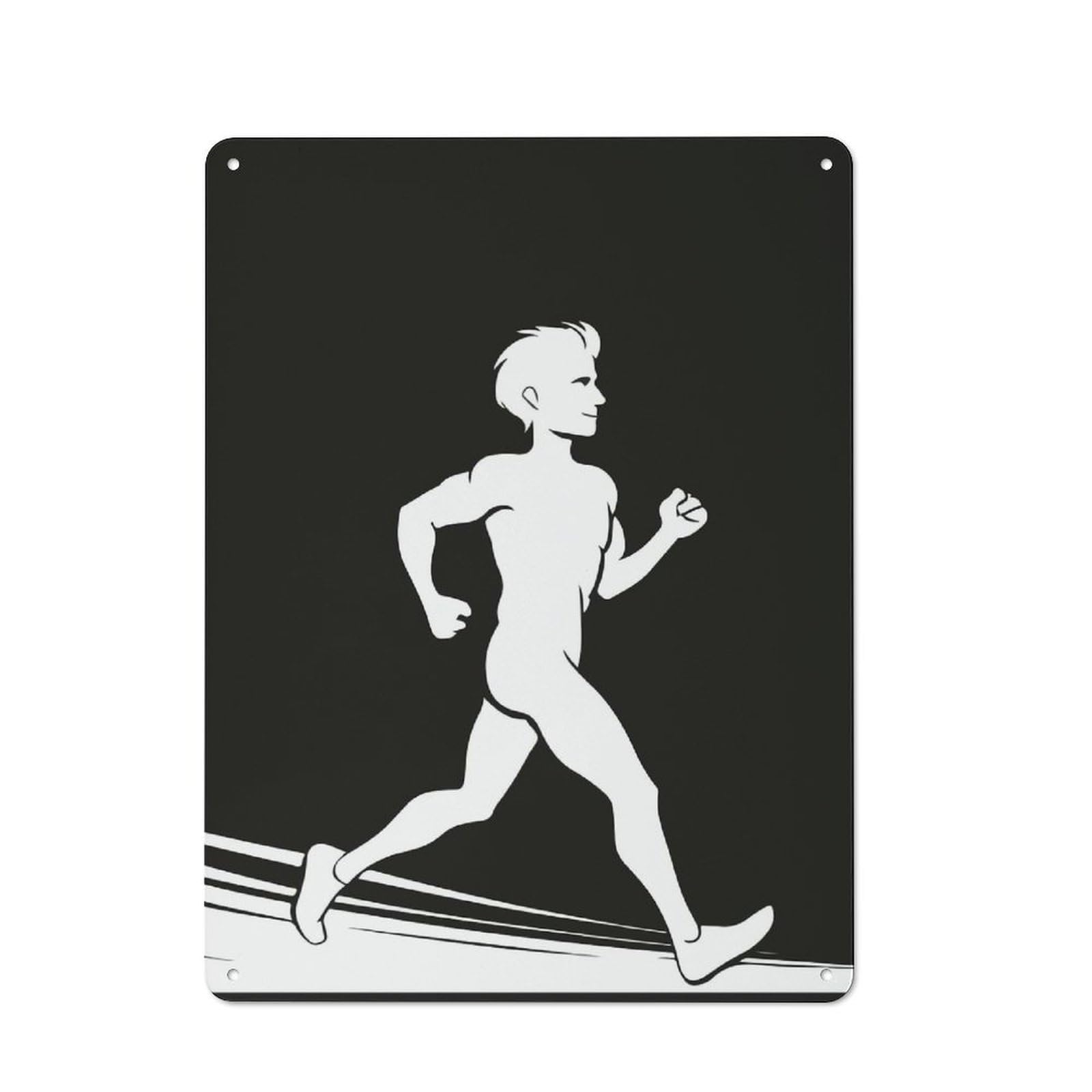 Running Man Silhouette Metal Gift Sign 40x30cm, Vintage Home Wall Decor for Home, Shop, Pub Or Studio Wall