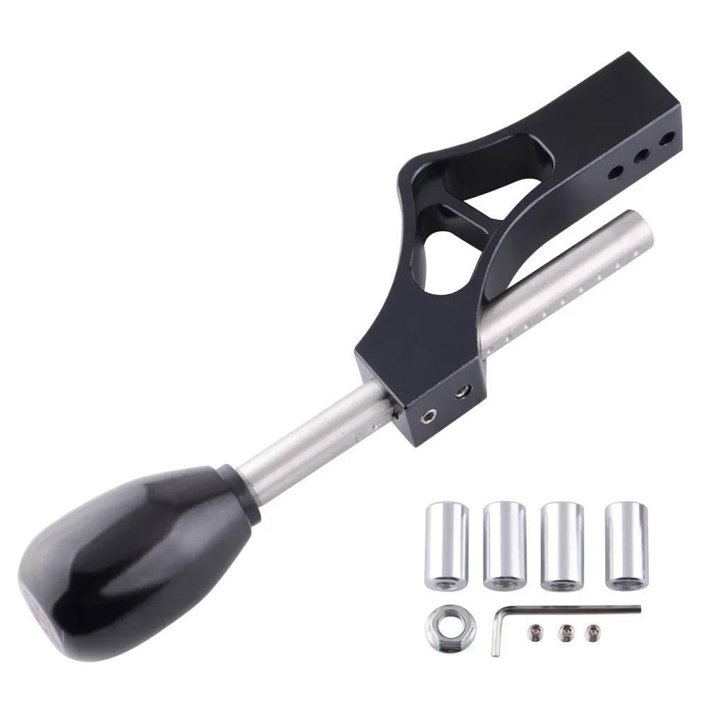 Schalthebel M10*1,5 Verstellbare Einseitig Gebogene Schaltwegverkürzung Mit Schaltknaufkopf Für Civic Für Integra Für D-Serie(Black)