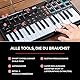 M-AUDIO Oxygen Pro Mini 32-Tasten-USB-MIDI-Keyboard-Controller für MacOS und WinOS, mit Beat-Pads, zuweisbaren Knöpfen und Fadern und Native Instruments Sound Pack (NKS Integration)