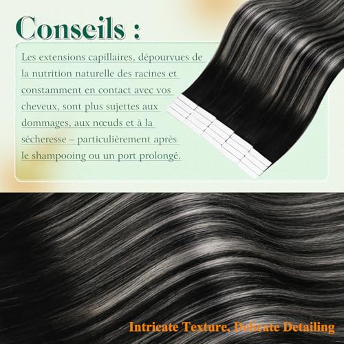 Extension Cheveux Naturel Adhesif Invisible pour Coiffures de Soirée Chic