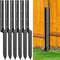 6 Pack Fence Post Repair Kit, 33.6" Heavy Duty Fence Post Repair Stakes, Thickened Anchor Ground Spike for Repairing Tilted/Broken Wood Posts