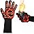 UTOI BBQ Grill Gloves, 1472°F Heat Resistant Barbecue Gloves Oven Mitts for Kitchen Garden BBQ Grilling and Outdoor Cooking Campfire, EN407 Certified, 1 Pair 13 inch Long Extra Forearm Protection