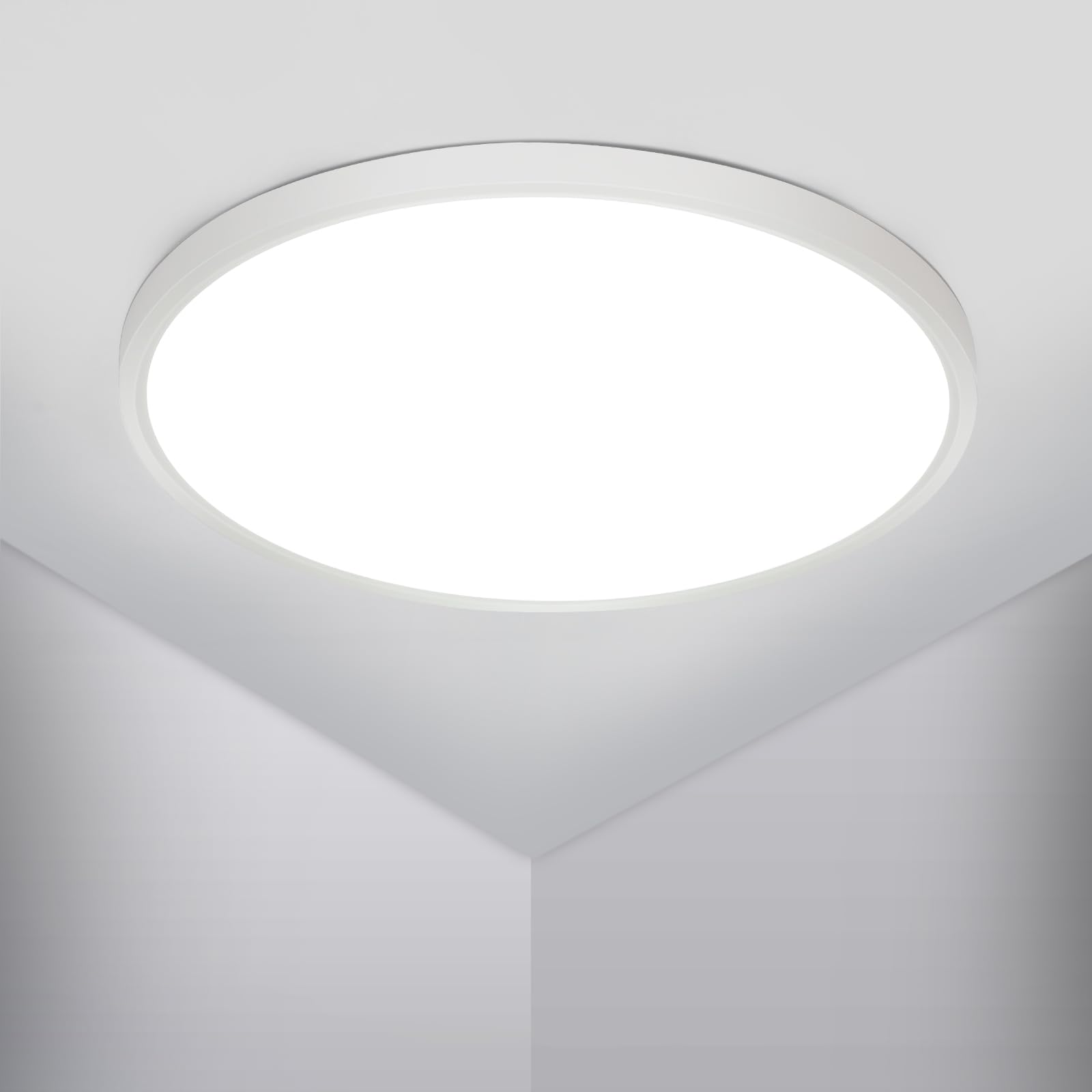 Osairous LED Deckenleuchte Ø50cm, 42W Flach Rund Deckenlampe, IP44 Wasserdicht, 6500K 4800LM Weißes Licht lampen für Wohnzimmer, Schlafzimmer, Badezimmer, Küchenlampe, Flur