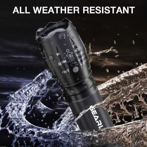 GEARLITE LED Taschenlampe Batteriebetrieben 2 Stücke, 2000 Lumen Taschenlampe LED Extrem Hell mit 5 Modi, IP65 Wasserdicht Taschenlampe Kinder für Camping, Wandern, Outdoor, Notfall – Bild 5
