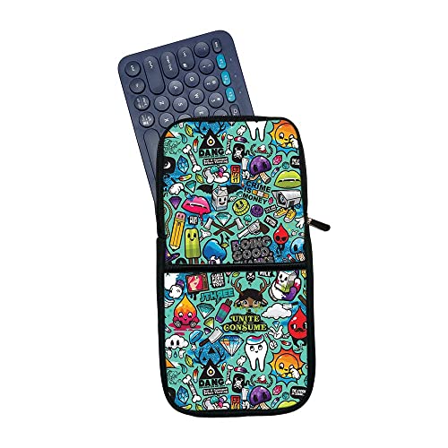 Image of Theskinmantra Keyboard and Mouse Sleeve for Logitech K380, Models - for Men and Women - Compact Sleeve for Keyboard and Mouse with Multi-Colored Designs (We Don't Care)