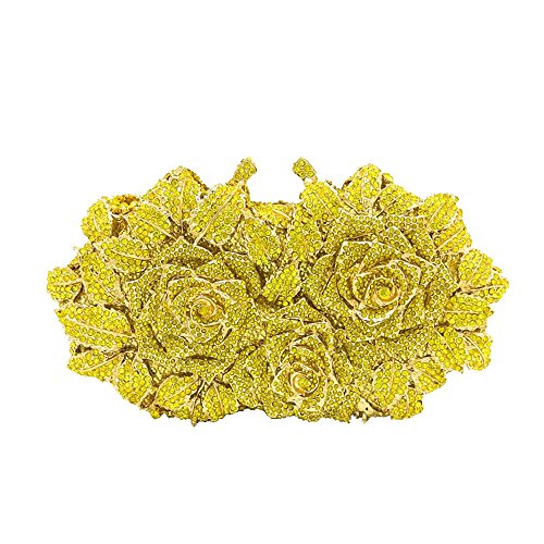 Image of Boutique De FGG Mini Flower Evening Bags For Women Formal,Party Rhinestone Clutch Purses,Wedding Floral Crystal Clutch Bag