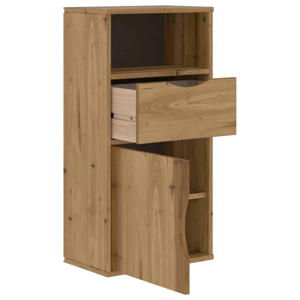 vidaXL Beistellschrank mit Schublade ODDA 40x24x79cm Massivholz Kiefer, Schrank, Aufbewahrungsschrank, Flurschrank, Sideboard, Küchenschrank