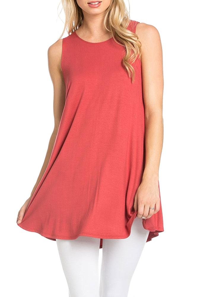 Women's Sleeveless Loose-Fitting Tunic Top (S-XL)