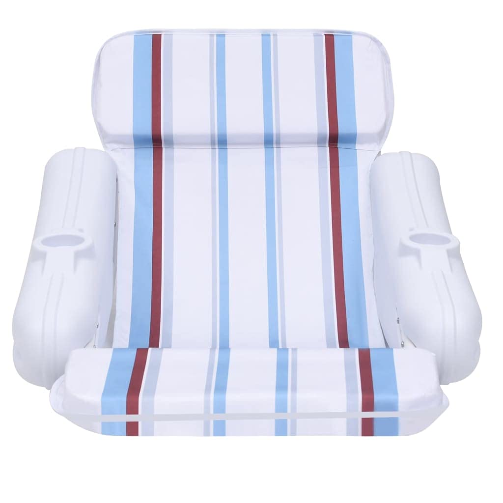 vidaXL Chaise flottante pour piscine chaise longue siège gonflable repos tapis plage porte-gobelet intégré pliable 140 x 83 x 60 cm