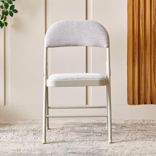 Image of Home Centre | Melony Fabric Folding Chair | Metal Frame, for Home | Beige | 6 Months Warranty