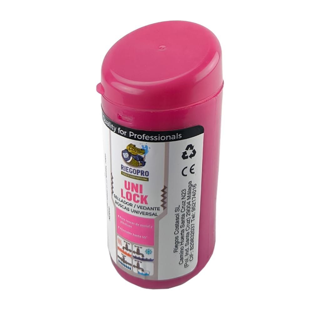RIEGOPRO Hilo de Teflón Profesional | Sellador Universal para Roscas y Tuberías | Compatible con Plástico, PVC y latón (Hasta 6”) | Adhesivo para Tuberías Rígidas y Flexibles | Rollo de 80m