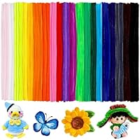 Mnuizu 200pcs Pipe Cleaners, Pipe Cleaners Craft, Multi-Color Chenille Stems for Craft, Multi-Color Fuzzy Sticks for DIY Art & Creative Crafts Decorations (20 Colors)