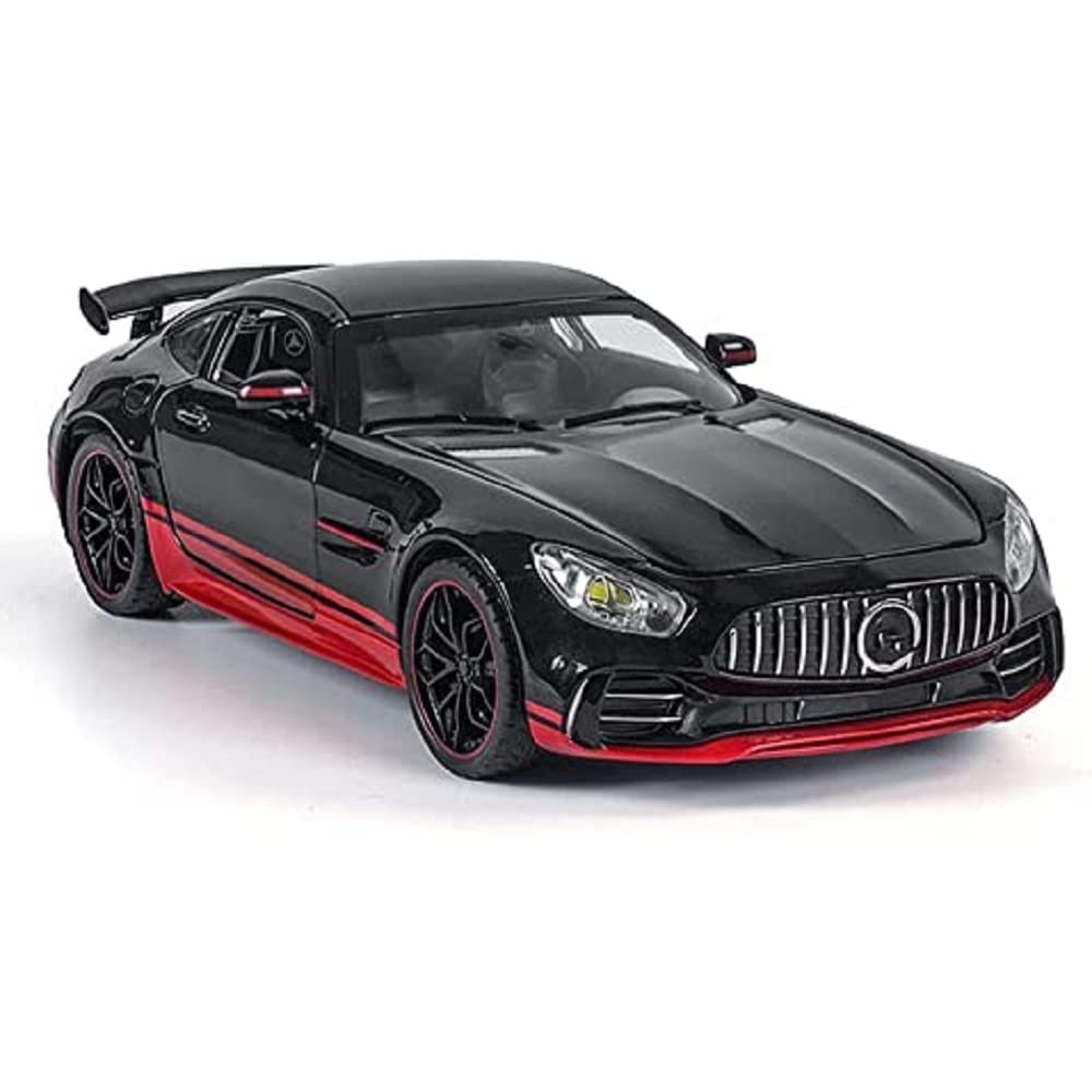 Exclusive Alloy Metal Pull Back Diecast Car 1:24 Amg Gt R Diecast Metal Pullback Toys Car With Openable Doors&Light,Music Boys Gifts Toys For Kids,Multi