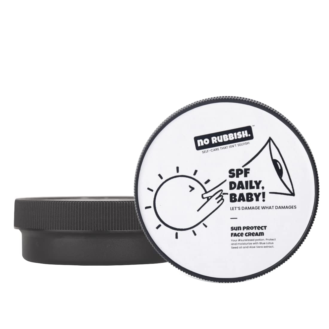 No Rubbish Sun Protect Face Cream 100 gm Moisturizer with Sunscreen, SPF 30 With Aloe Vera Extract, Nourishing & Hydrating Moisturizing Sunshield, Ultralight Sunblock For Men And Women