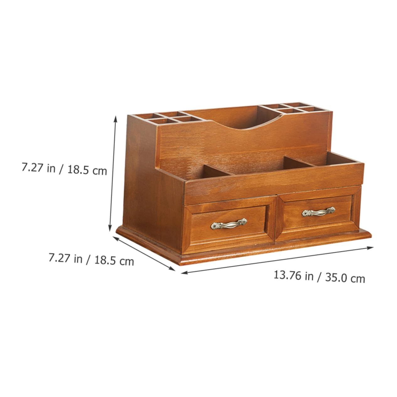 Organizer per Scrivania in Legno Stile Vintage Cassetti a 2 Scomparti, Grande Capacità e Multifunzionale per Gioielli e Cosmetici come Organizer da Scrivania