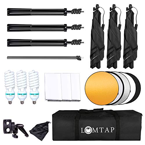 LOMTAP Softbox Photography Lighting Kit 50\'X70\' Professional Continuous Light Soft Boxes System with Boom Arm Stand 5 in 1 Reflector and Bulbs for Portrait Photo Studio YouTube Shooting - Thumbnail 7