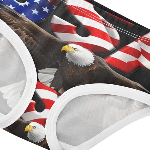 Fun Print Toddler Underwear Floral 2t Cotton Panties Little Girl Bald Eagle USA Black Briefs Undies Kids4