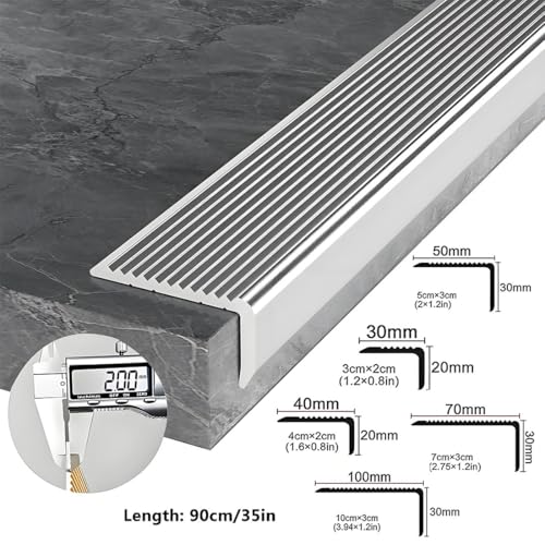 Borde de escalera aluminio dorado W3cm para transiciones de suelo 5