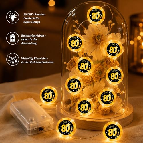 Anruzon 10. Geburtstag Deko - 1.2M 10 LED Lichterkette Batteriebetrieben – Ansicht 5
