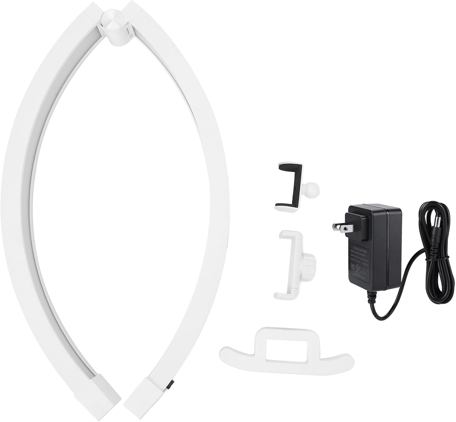 22 Inch Half Moon Nail Desk Lamp, 20W Energy Saving Desktop Light, Adjustable Color Temperature, Foldable Design, Stable Base, Touch Panel Control, for Beauty Applications (US