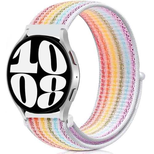 VELULYX bracelet élastique nylon compatible avec Galaxy Watch 7/FE/6/5/4 40mm 44mm, bracelet 20MM pour Galaxy Watch 6 Classic/4 Classic/5 Pro/3 41mm/Active...