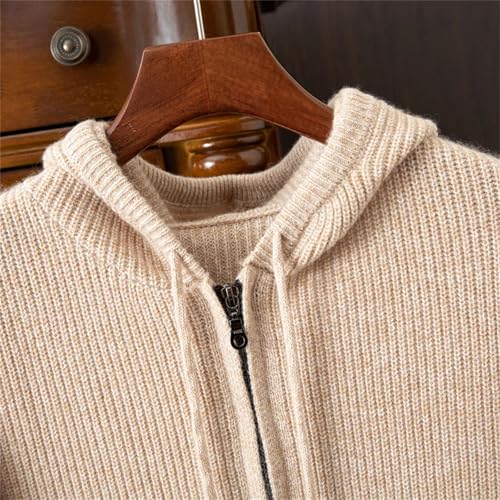Men's Cashmere Knit Cardigan Sweater Hooded Long Sleeve Zipper Fall Winter Casual Outdoor Outerwear3