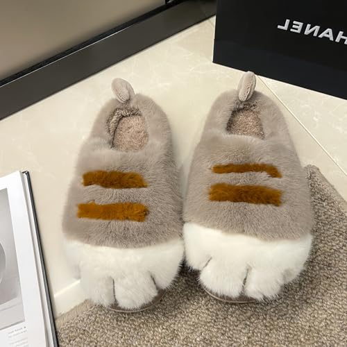 Cat Paw Slippers for Women Fuzzy Plush Indoor House Shoes Cute Animal Claw Design Soft Warm Cozy Non Slip Memory Foam Comfy Footwear for Girls Teens Adults Winter Gift Idea4